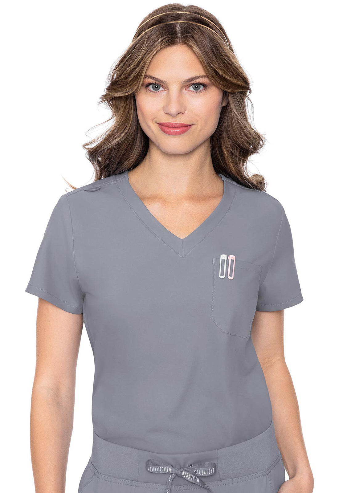 Med Couture Insight Women's MC2432 One Pocket Tuck-In Top
