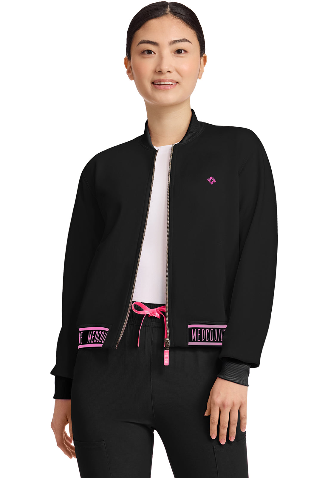 Med Couture Amp Women's MC304 Women's 2-Pocket Bomber Jacket