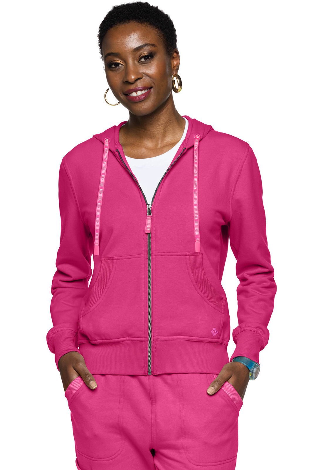 Med Couture Lifestyle Women's MC316 Fleece Zip Front Logo Hoodie