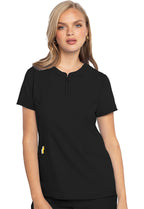 Med Couture Insight Women's MC609 Zip Front Henley Top