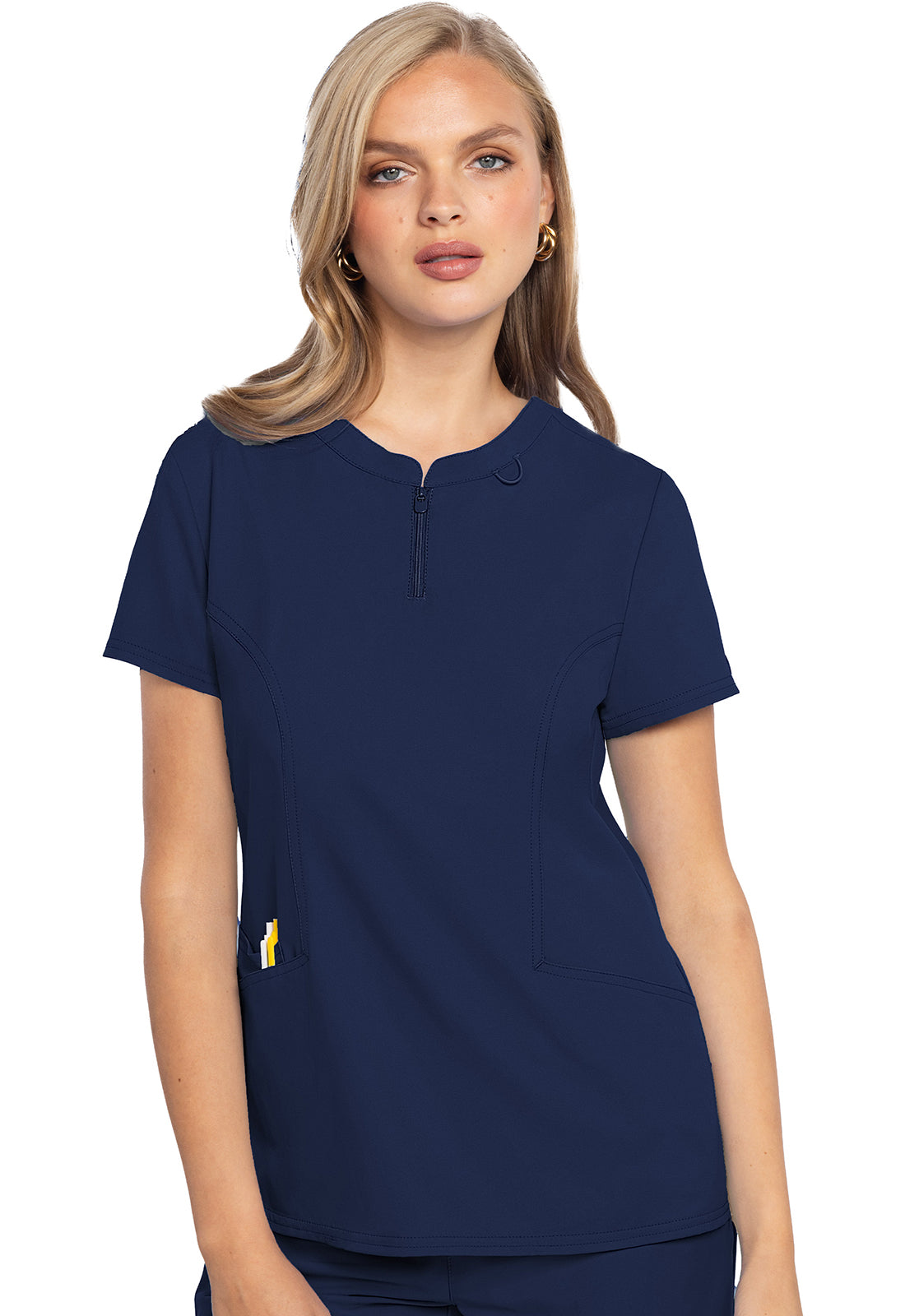 Med Couture Insight Women's MC609 Zip Front Henley Top