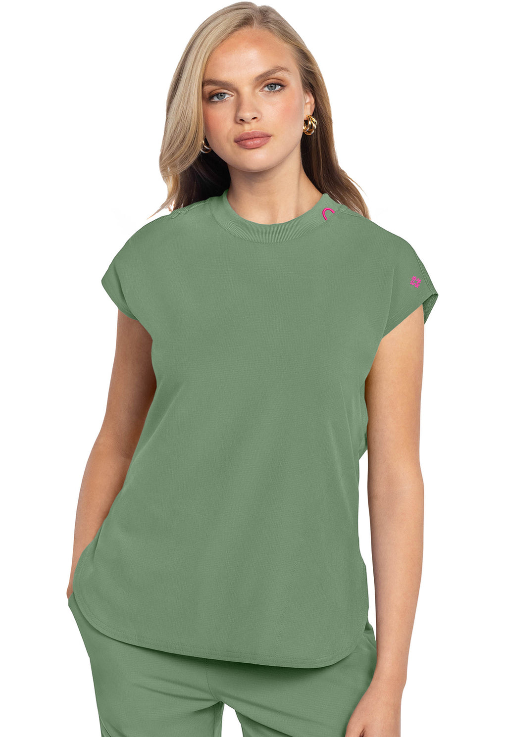 Med Couture Amp Women's MC703  Round Neck Tuckable Top