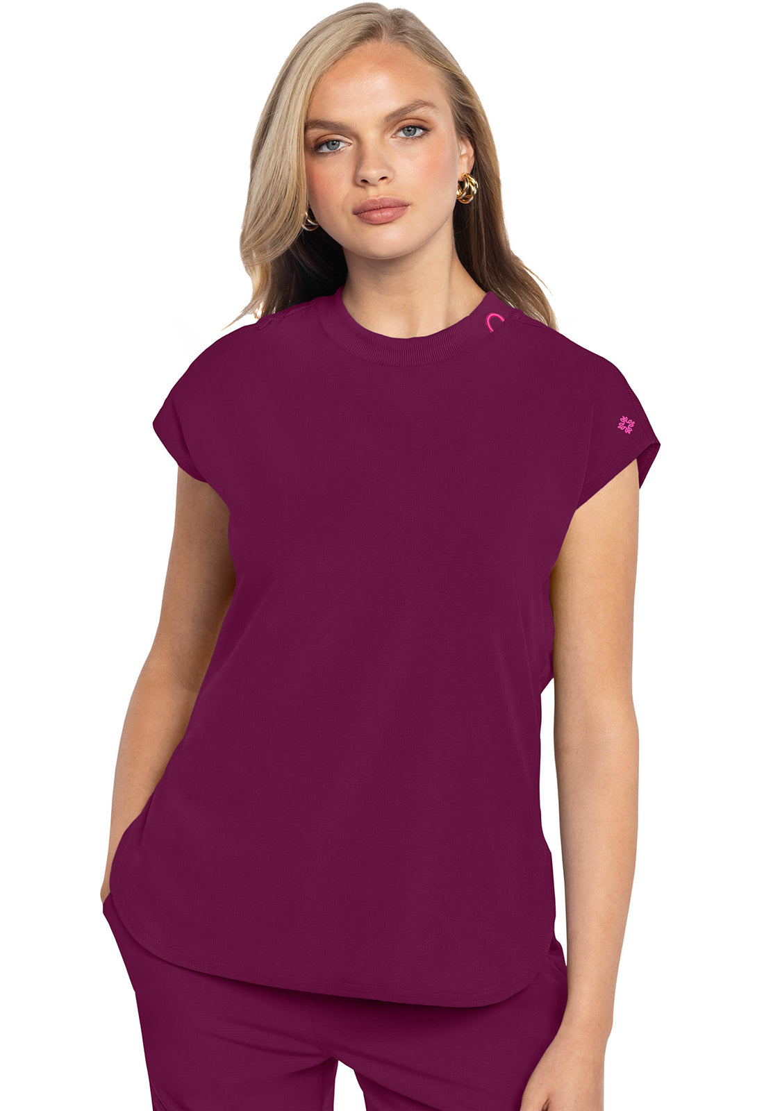 Med Couture Amp Women's MC703  Round Neck Tuckable Top