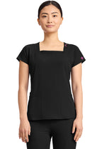 Med Couture Amp Women's MC704 Women's 3-Pocket Square Neck Top