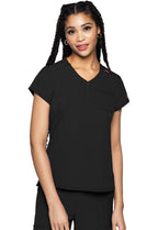 Med Couture Amp Women's MC705 Quarter Zip V-Neck Tuckable Top