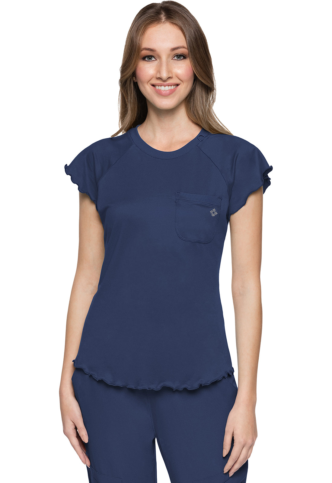 Med Couture Layers Women's MC706 Knit Lettuce-Edged Top