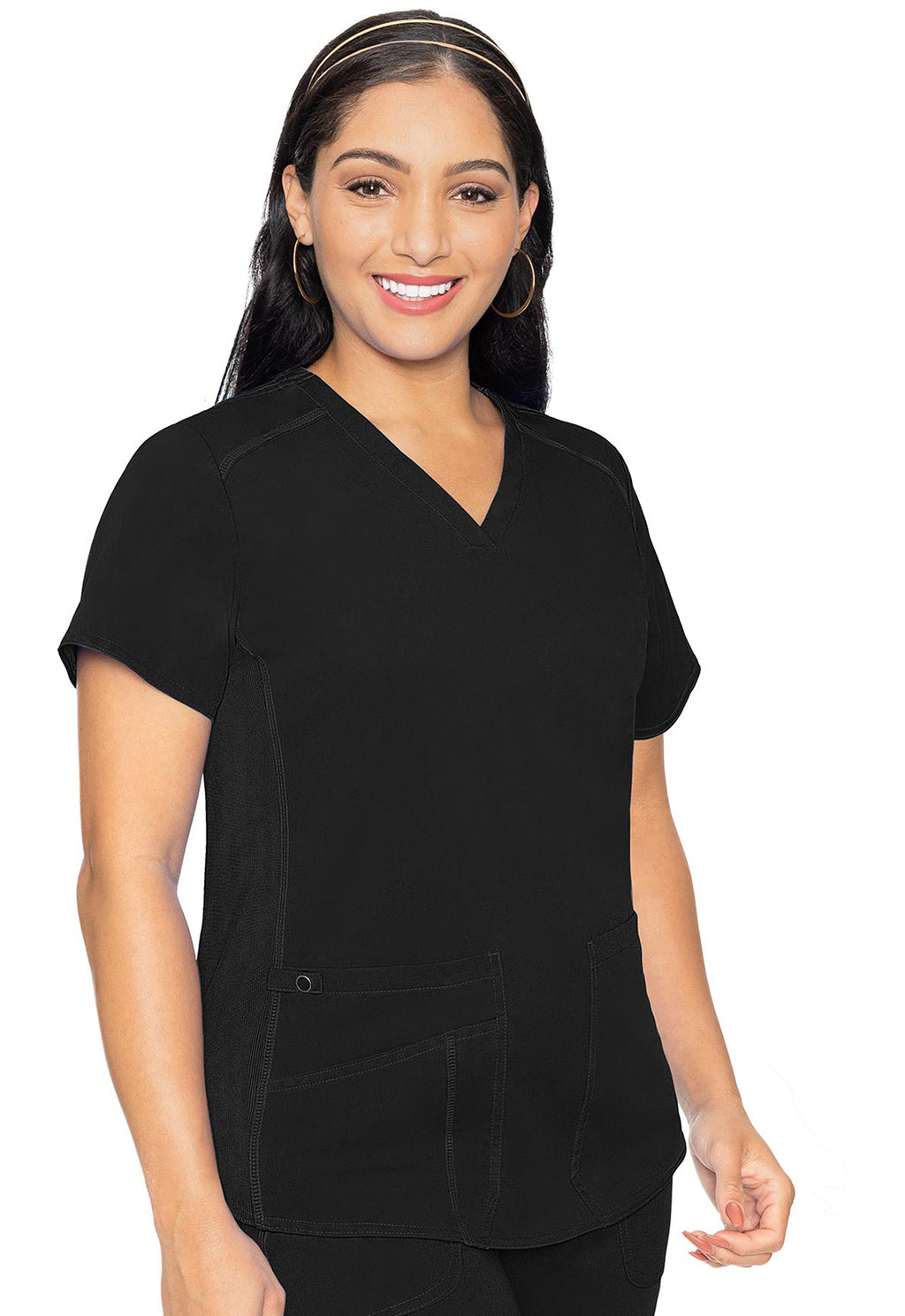 Med Couture Touch Women's MC7459 V-Neck Shirttail Top