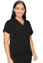 Med Couture Touch Women's MC7459 V-Neck Shirttail Top