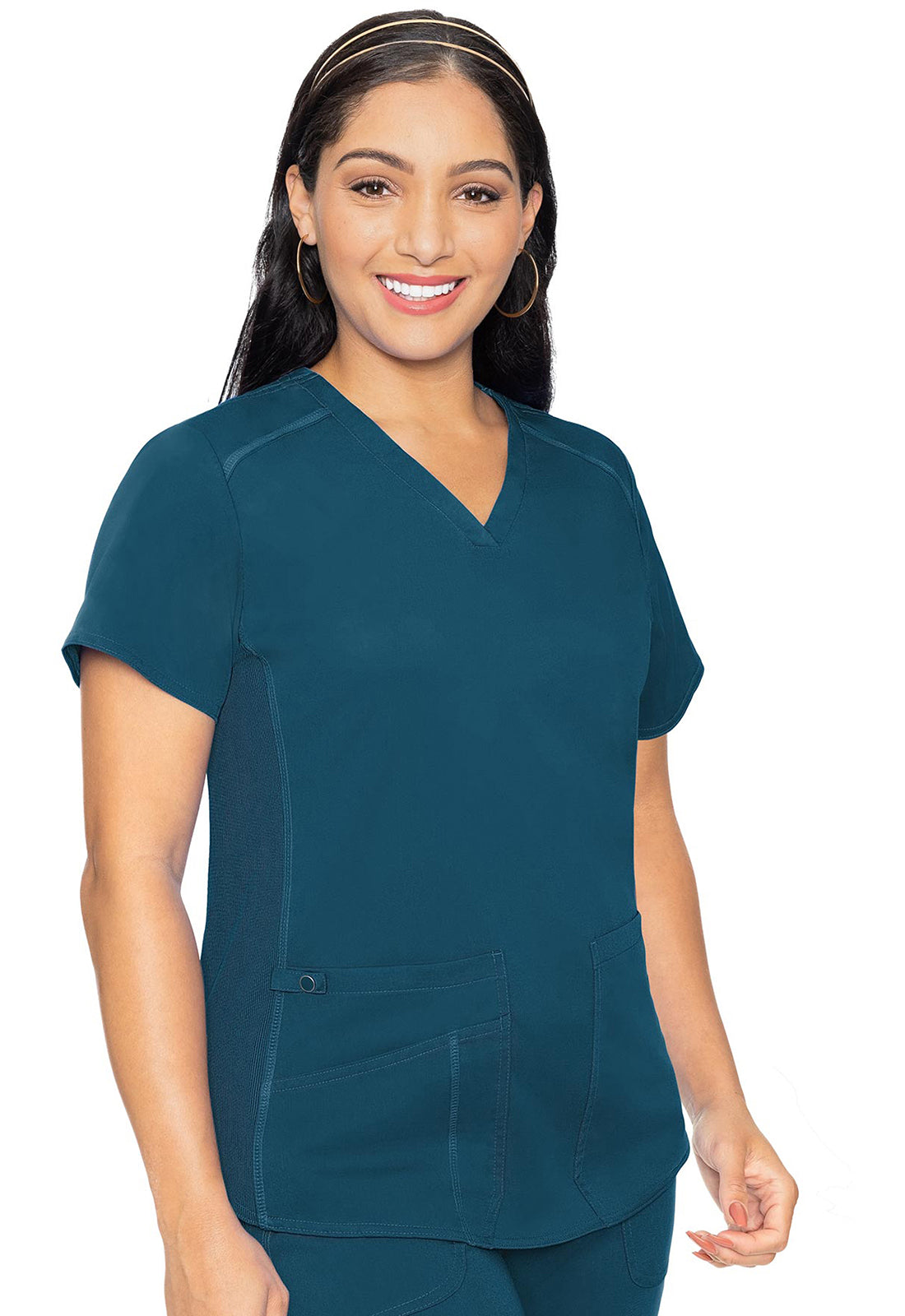 Med Couture Touch Women's MC7459 V-Neck Shirttail Top