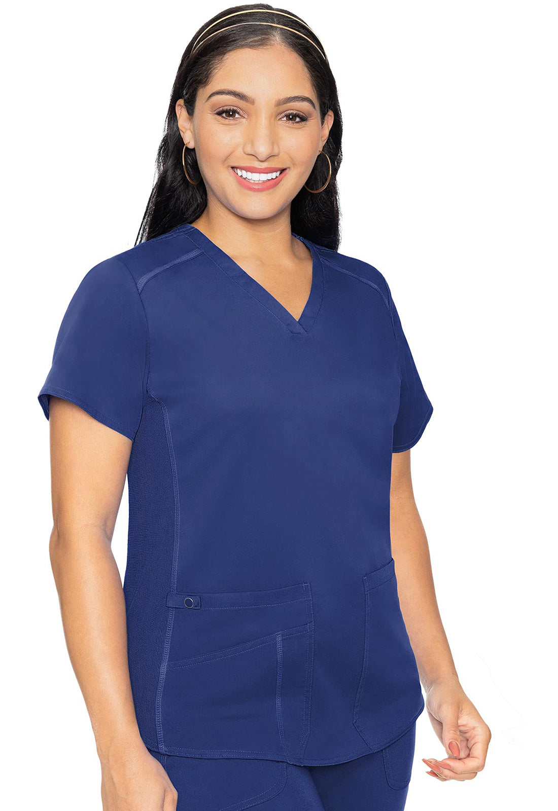 Med Couture Touch Women's MC7459 V-Neck Shirttail Top