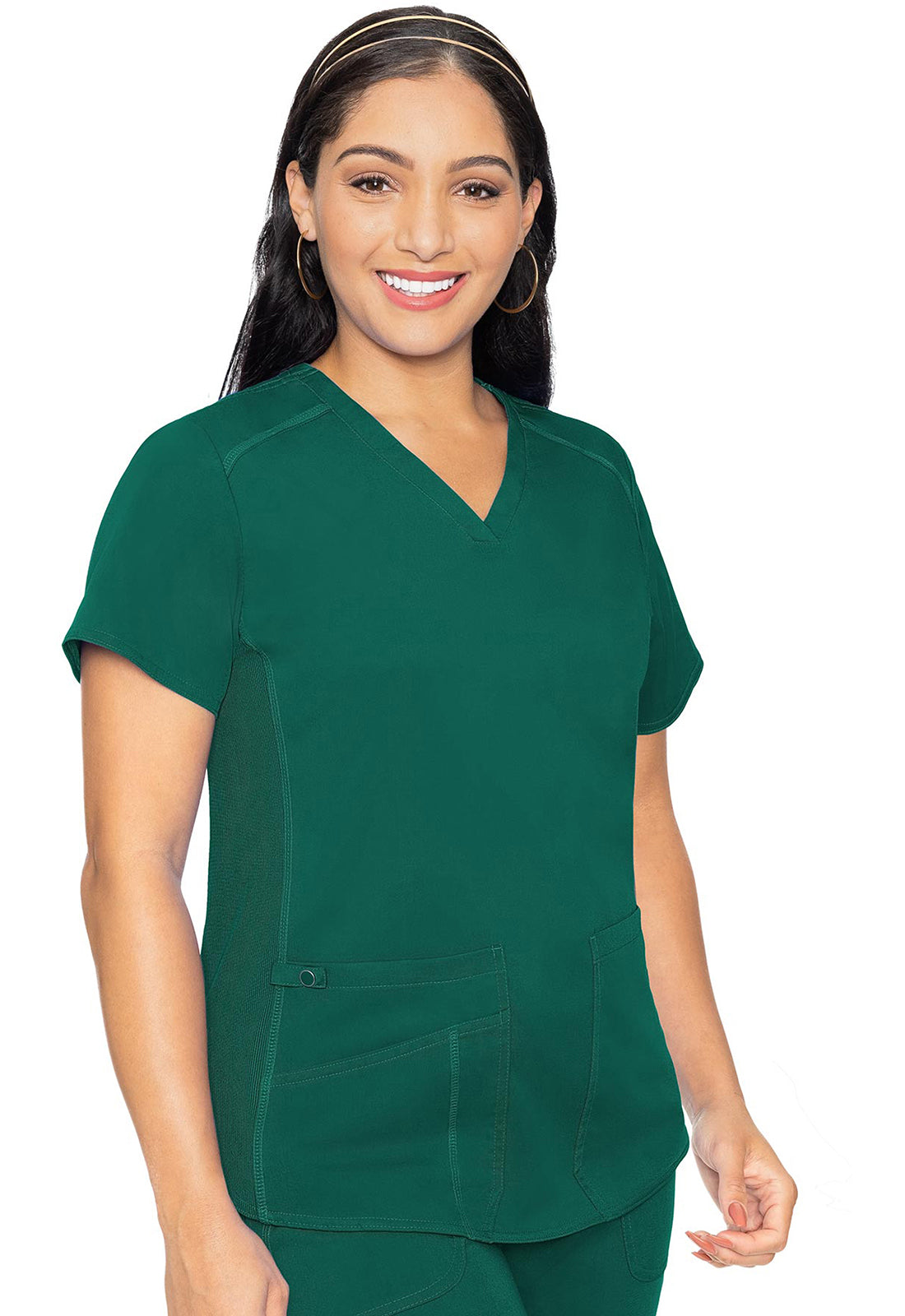 Med Couture Touch Women's MC7459 V-Neck Shirttail Top