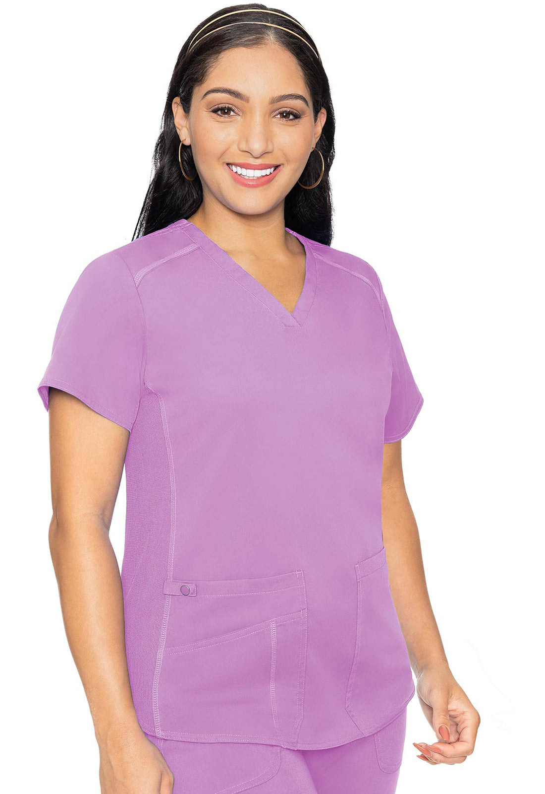 Med Couture Touch Women's MC7459 V-Neck Shirttail Top