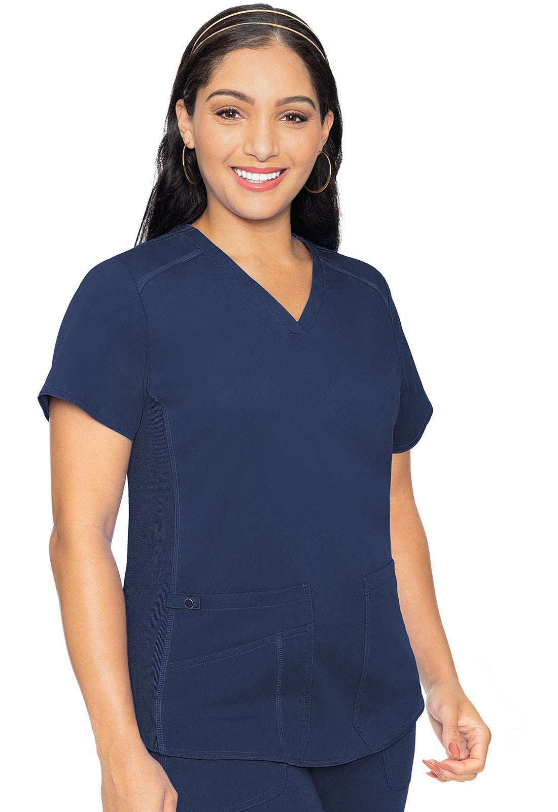 Med Couture Touch Women's MC7459 V-Neck Shirttail Top