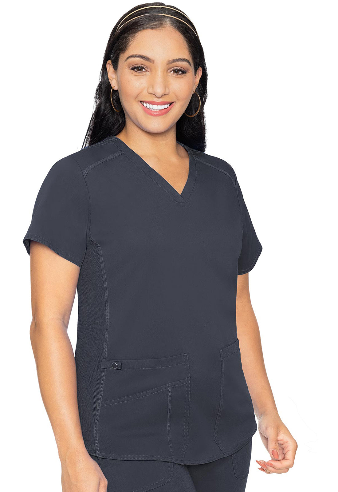 Med Couture Touch Women's MC7459 V-Neck Shirttail Top