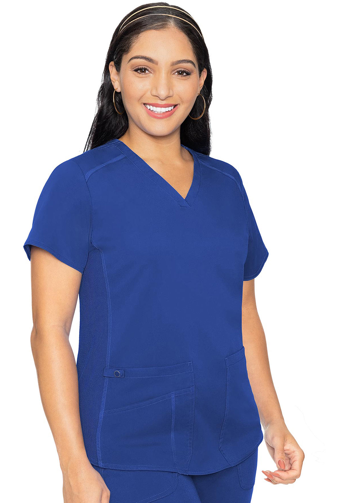 Med Couture Touch Women's MC7459 V-Neck Shirttail Top