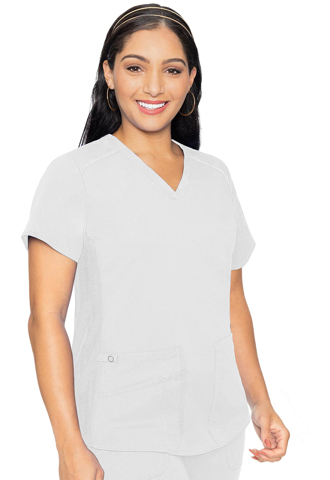 Med Couture Touch Women's MC7459 V-Neck Shirttail Top