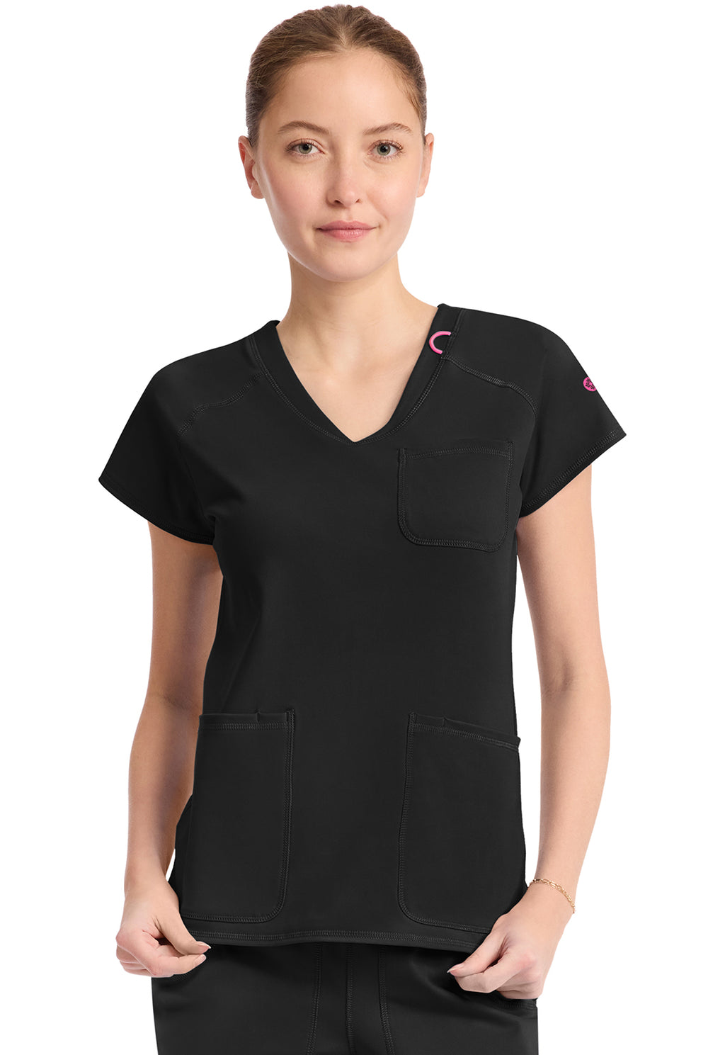 Med Couture Amp Knit Women's MC752 Raglan V-Neck Top