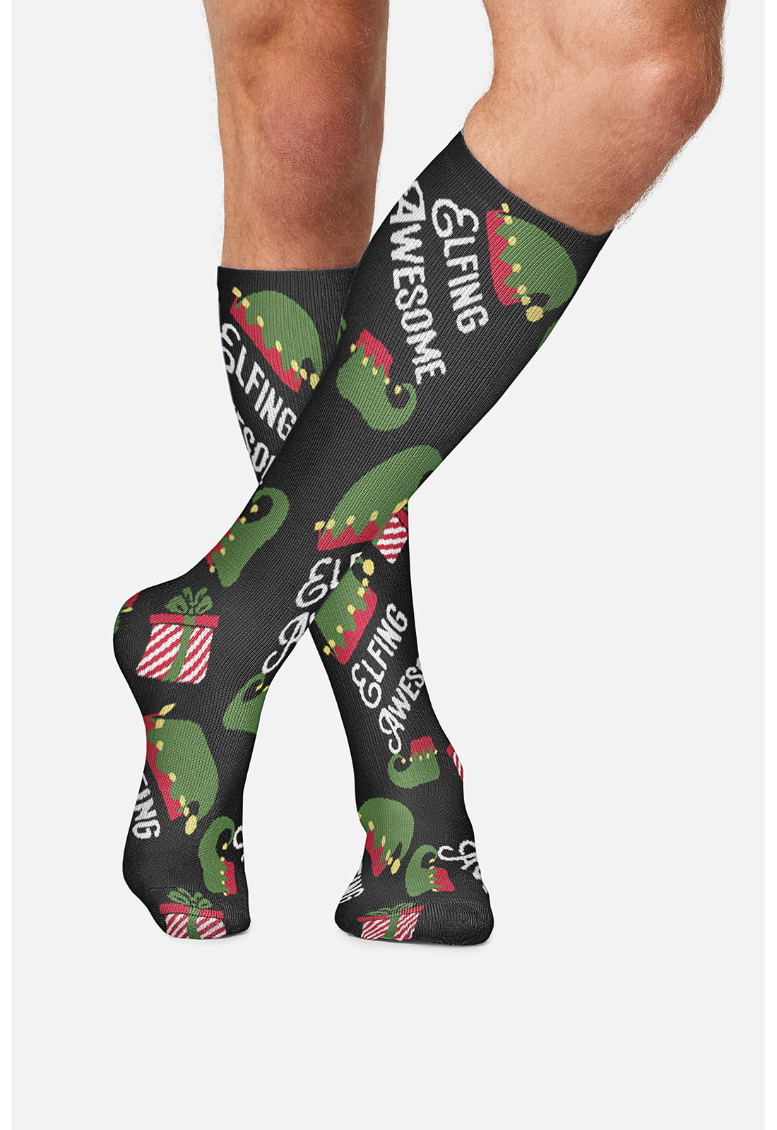 Cherokee Legwear Men's MPRINTSUPPOR Men's 10-15mmHg Compression Socks
