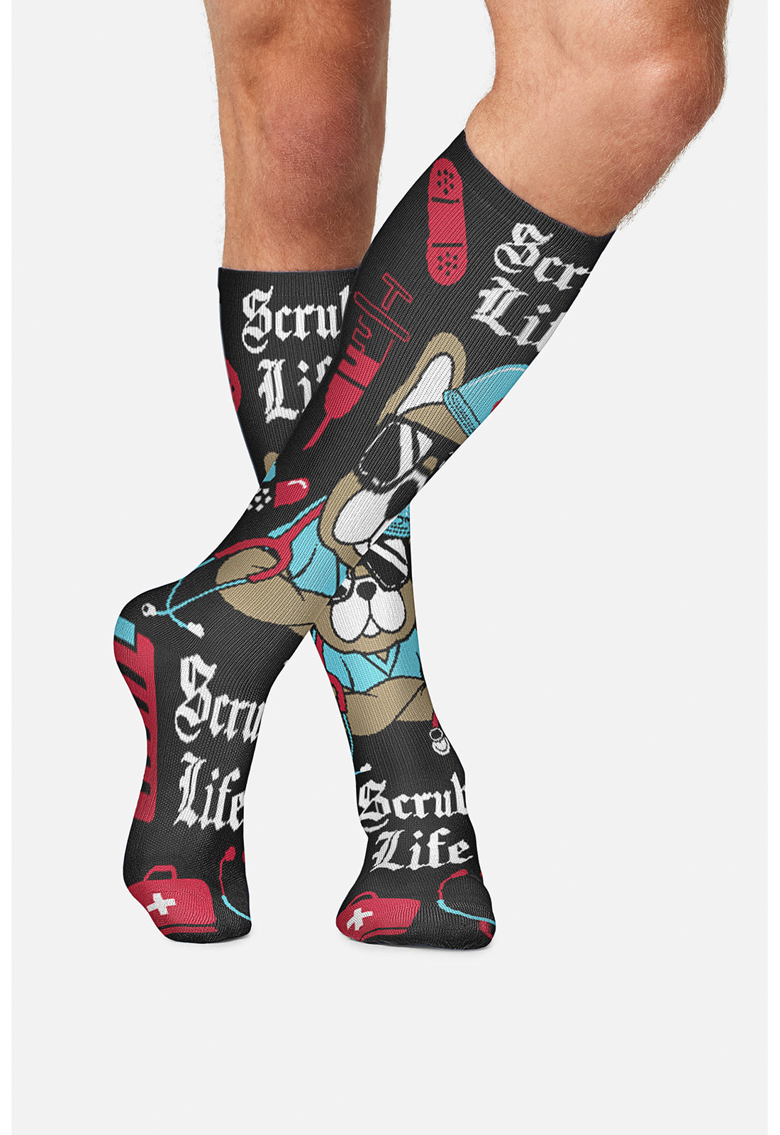 Cherokee Legwear Men's MPRINTSUPPOR Men's 10-15mmHg Compression Socks