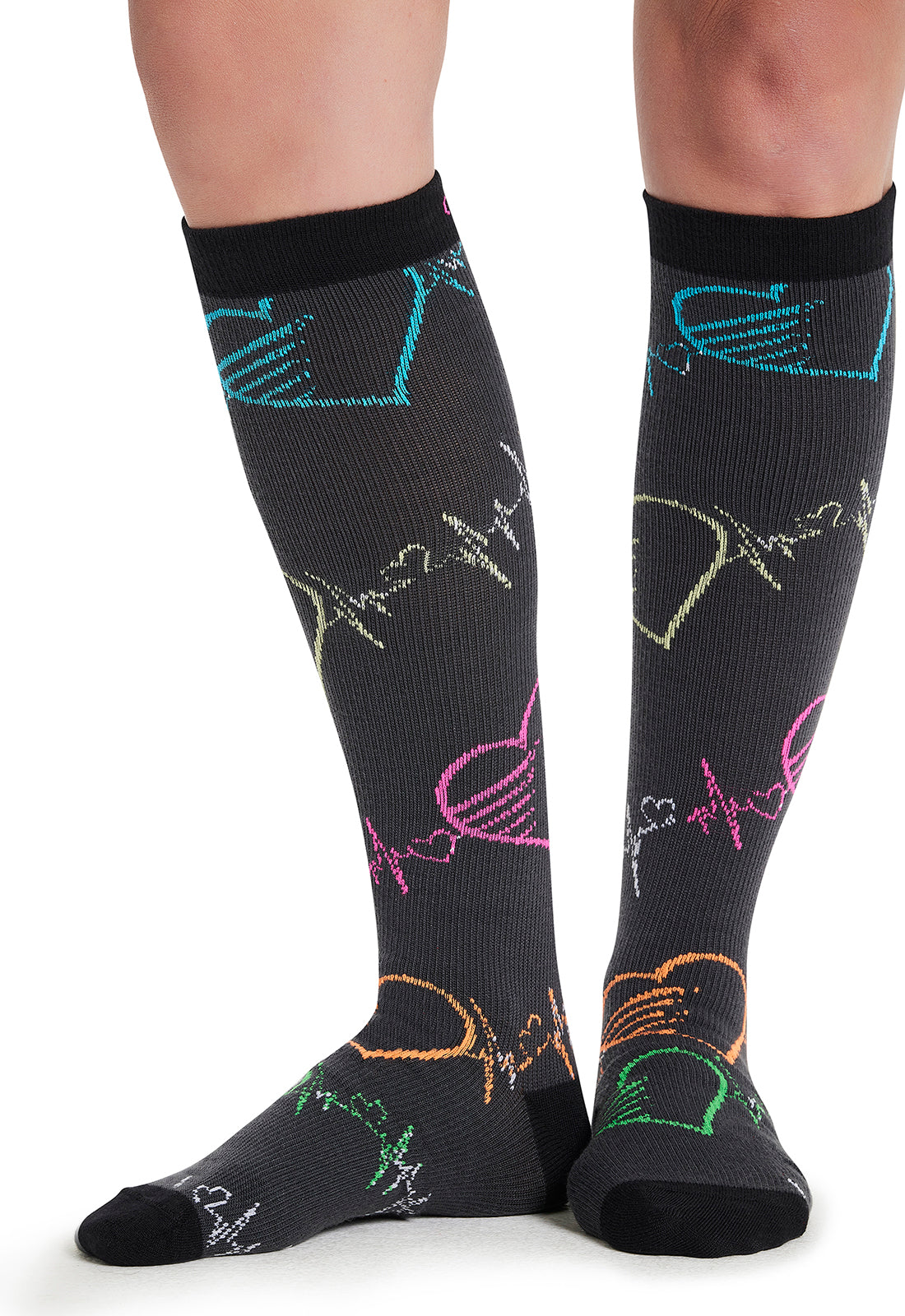 Cherokee Legwear Women's PRINTSUPPOR Women's 10-15mmHg Compression Socks
