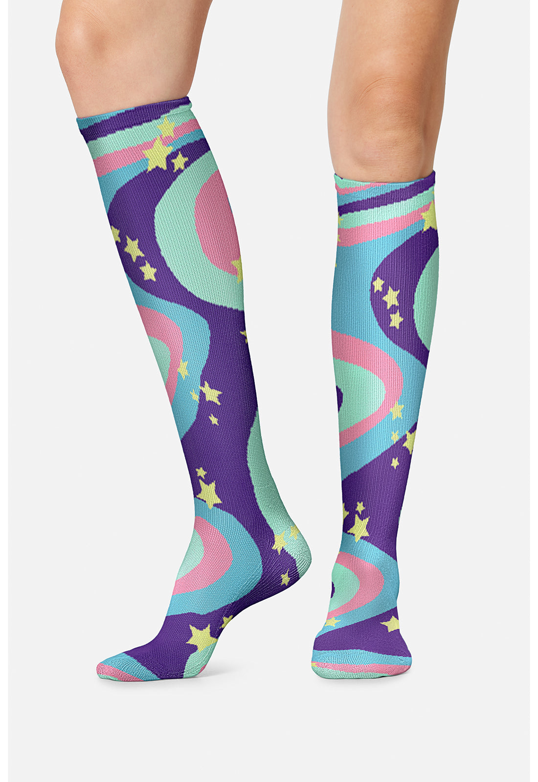 Cherokee Legwear Women's PRINTSUPPOR Women's 10-15mmHg Compression Socks