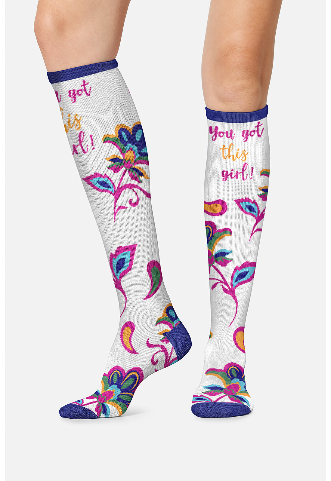 Cherokee Legwear Women's PRINTSUPPOR Women's 10-15mmHg Compression Socks
