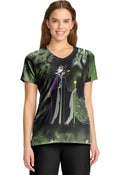 TF TOONIFORMS-DISNEY  Women's TF626 V-Neck Print Top