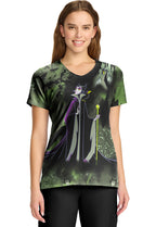 TF TOONIFORMS-DISNEY  Women's TF626 V-Neck Print Top