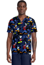 TF TOONIFORMS  Men's TF788 Men's Print  V-Neck Top