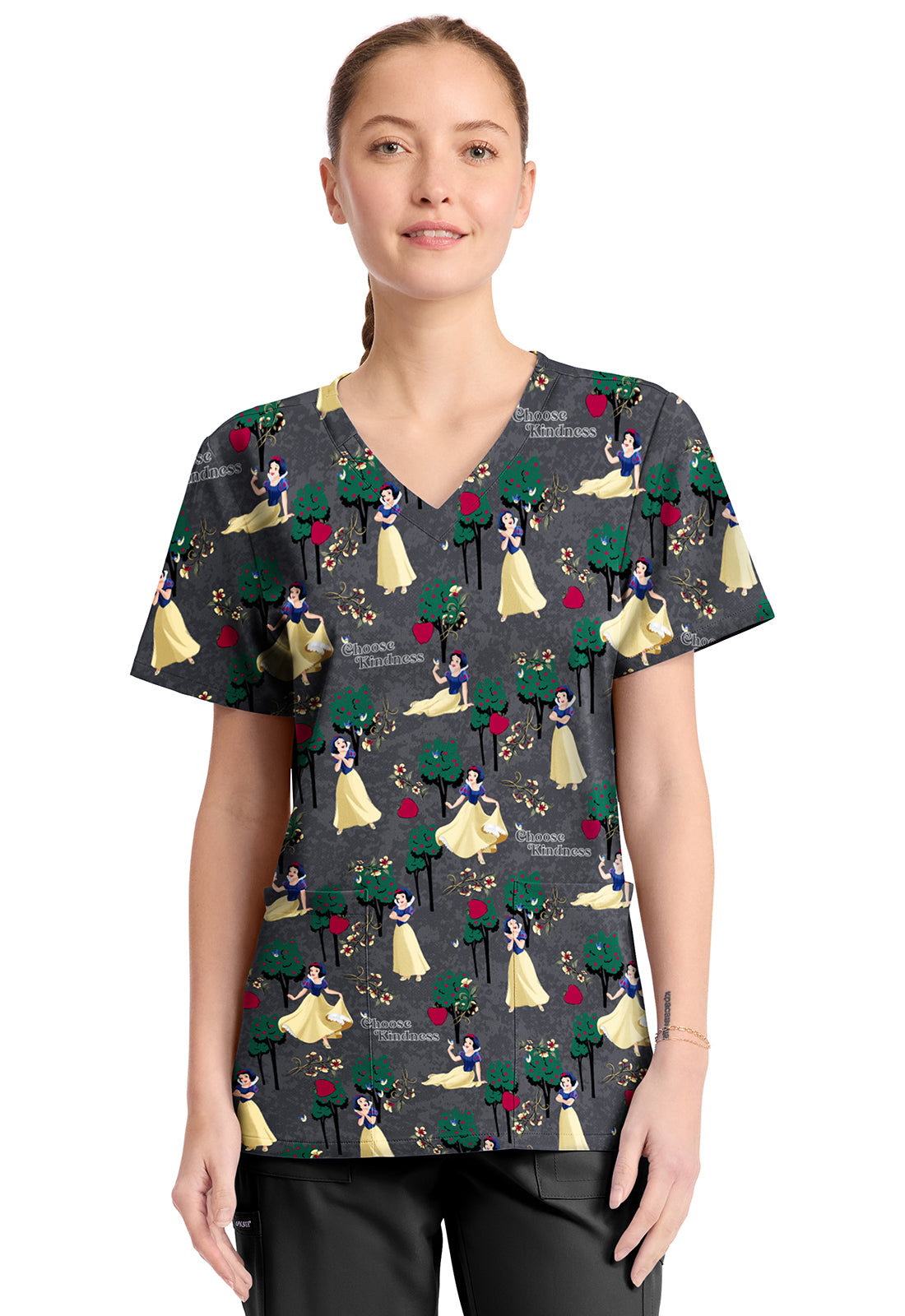 TF TOONIFORMS-DISNEY  Women's TF794 V-Neck Top
