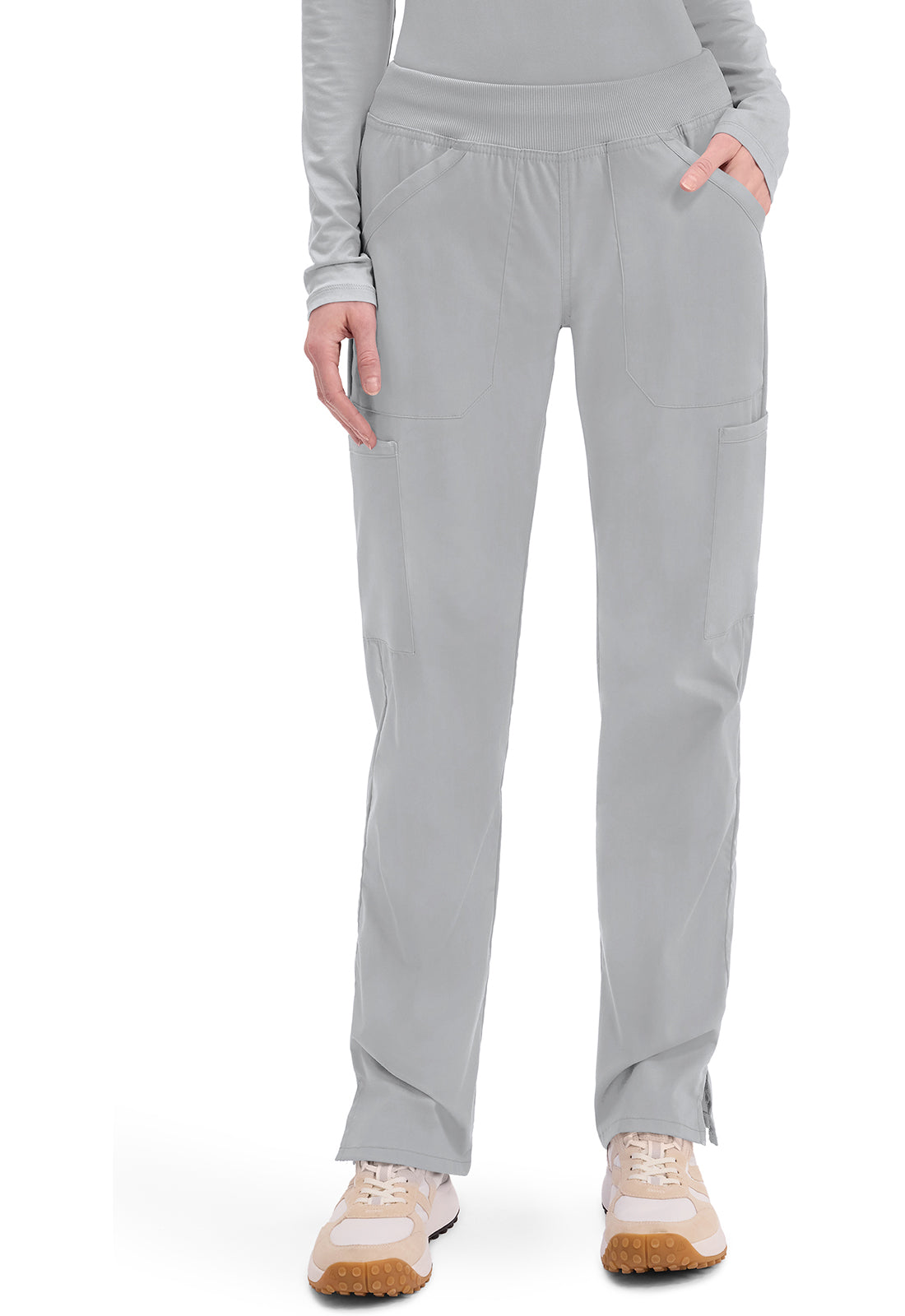 Cherokee WW Professionals Women's WW170 Mid Rise Straight Leg Pull-on Cargo Pant