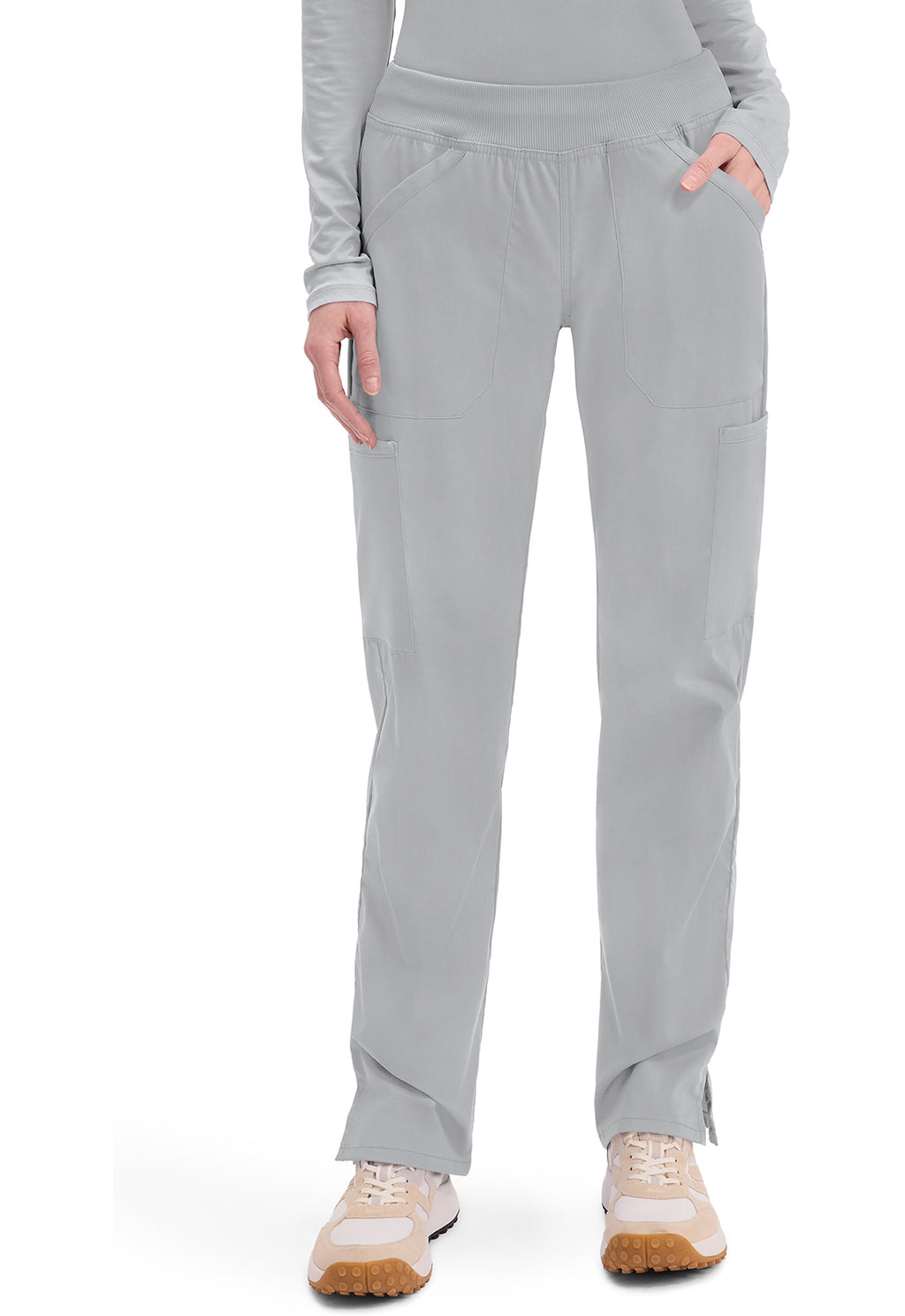 Cherokee WW Professionals Women's WW170 Mid Rise Straight Leg Pull-on Cargo Pant
