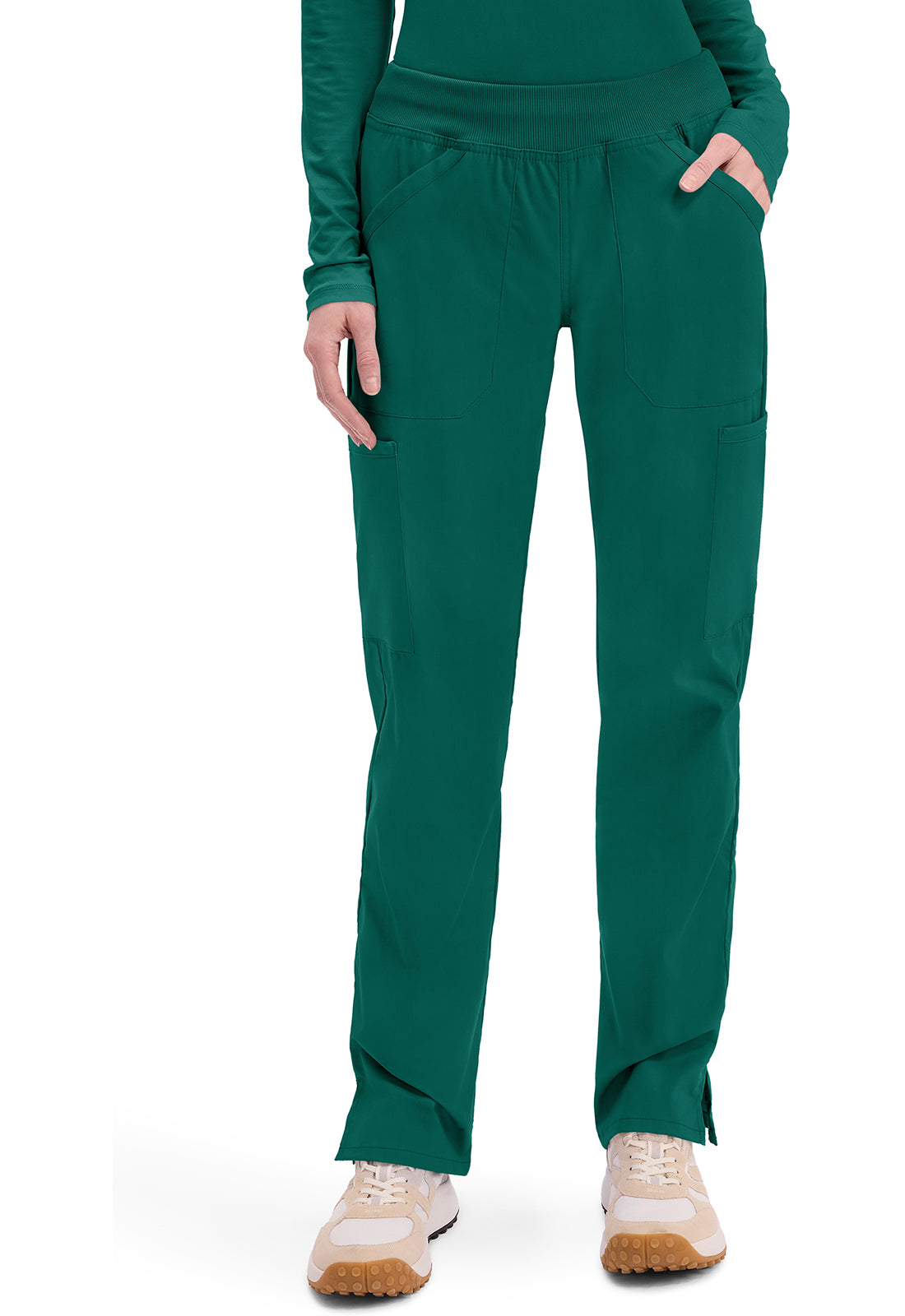 Cherokee WW Professionals Women's WW170 Mid Rise Straight Leg Pull-on Cargo Pant