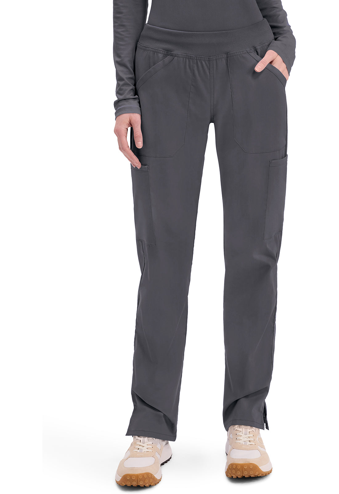 Cherokee WW Professionals Women's WW170 Mid Rise Straight Leg Pull-on Cargo Pant
