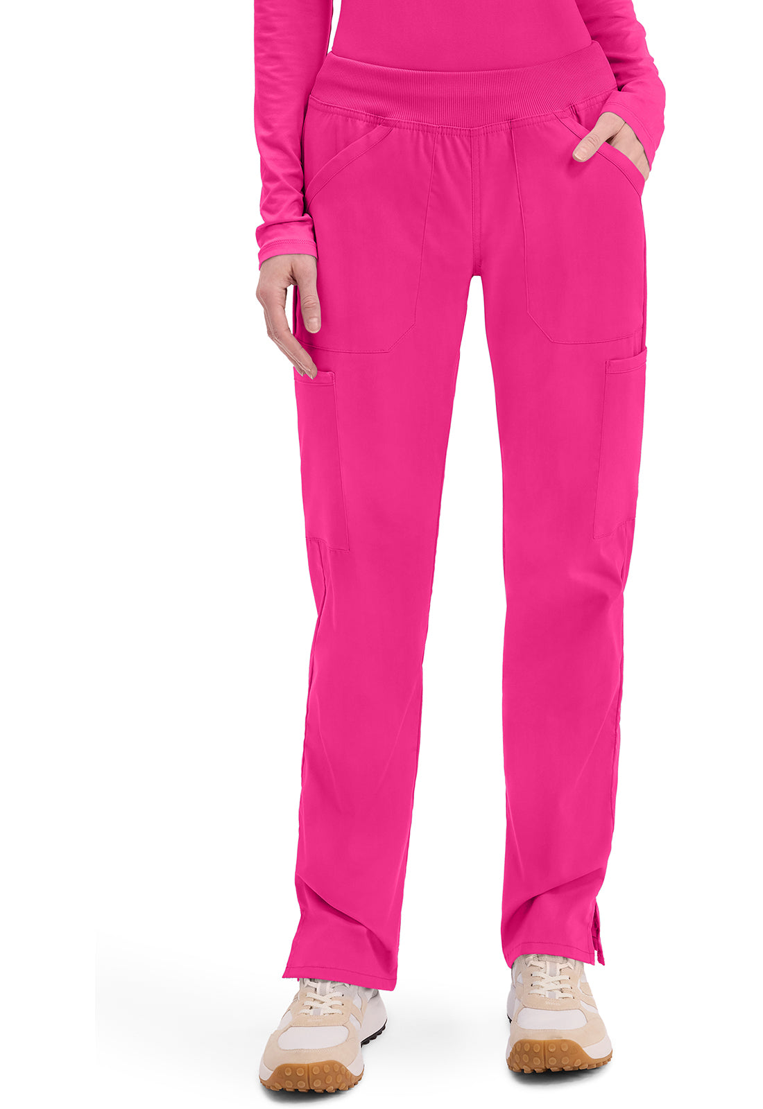 Cherokee WW Professionals Women's WW170 Mid Rise Straight Leg Pull-on Cargo Pant