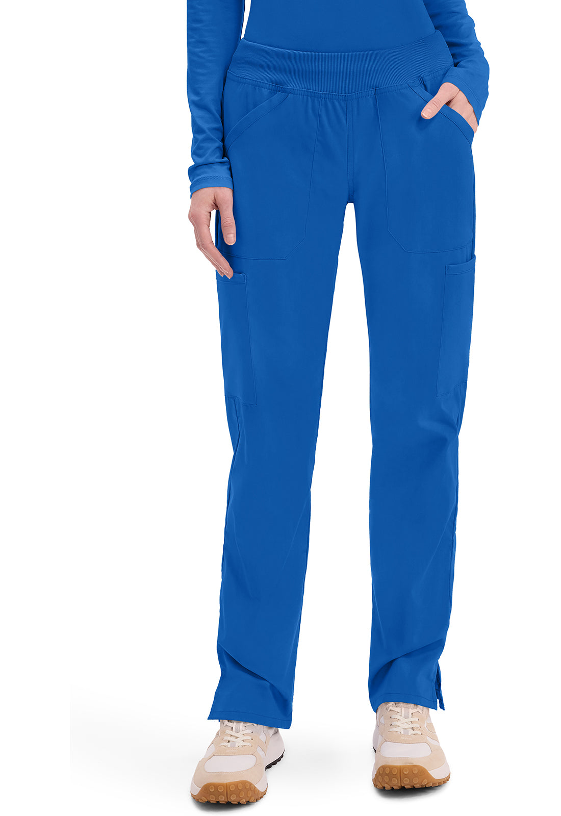 Cherokee WW Professionals Women's WW170 Mid Rise Straight Leg Pull-on Cargo Pant