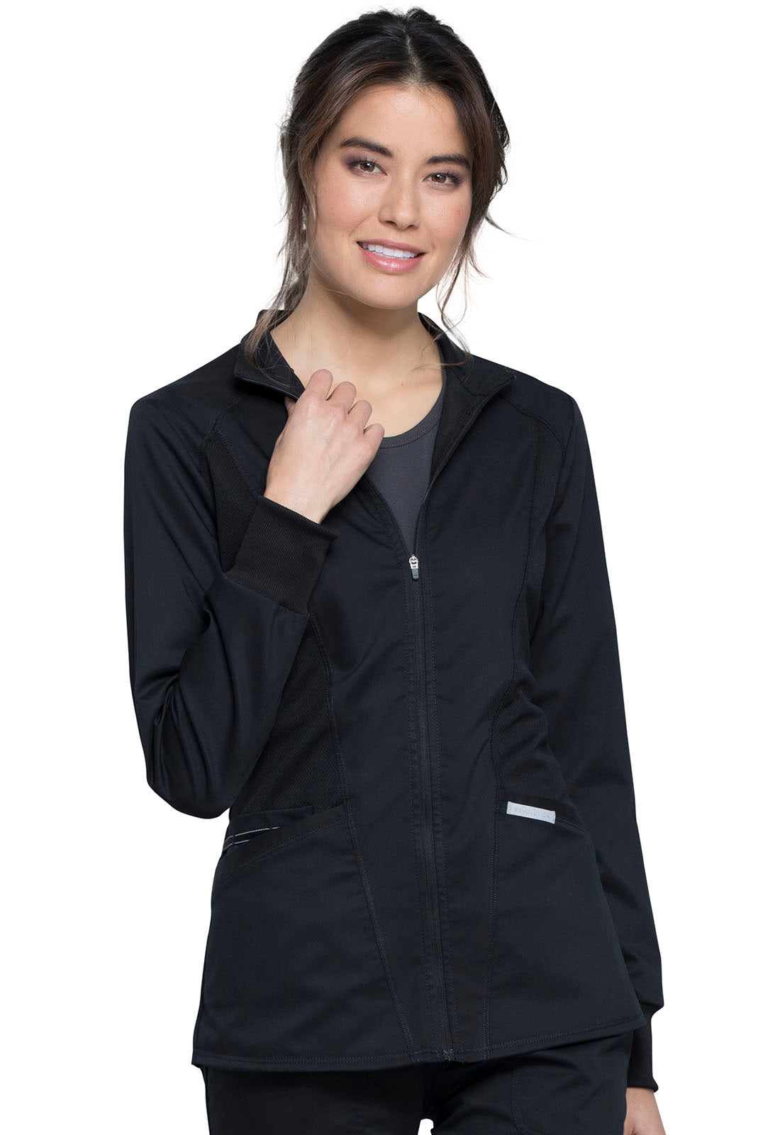 Cherokee WW Revolution Women's WW301 Zip Front High-Low Jacket